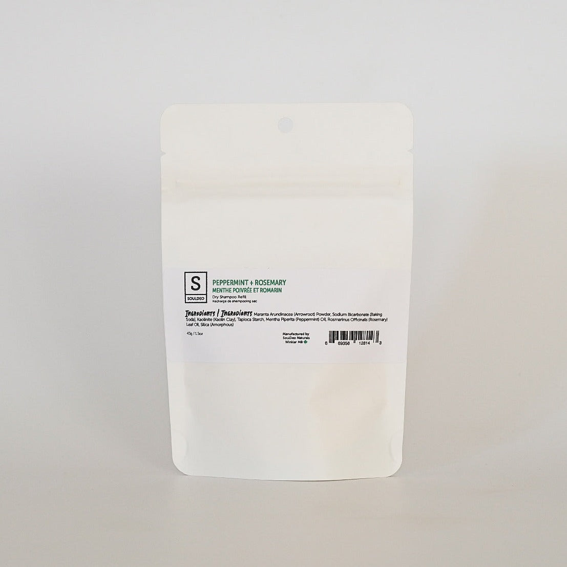 Peppermint + Rosemary Dry Shampoo 1.5 oz Refill Package